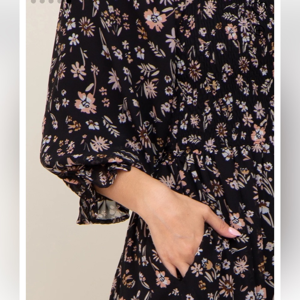 Floral Black Maxi Dress PinkBlush - Picture 3 of 8